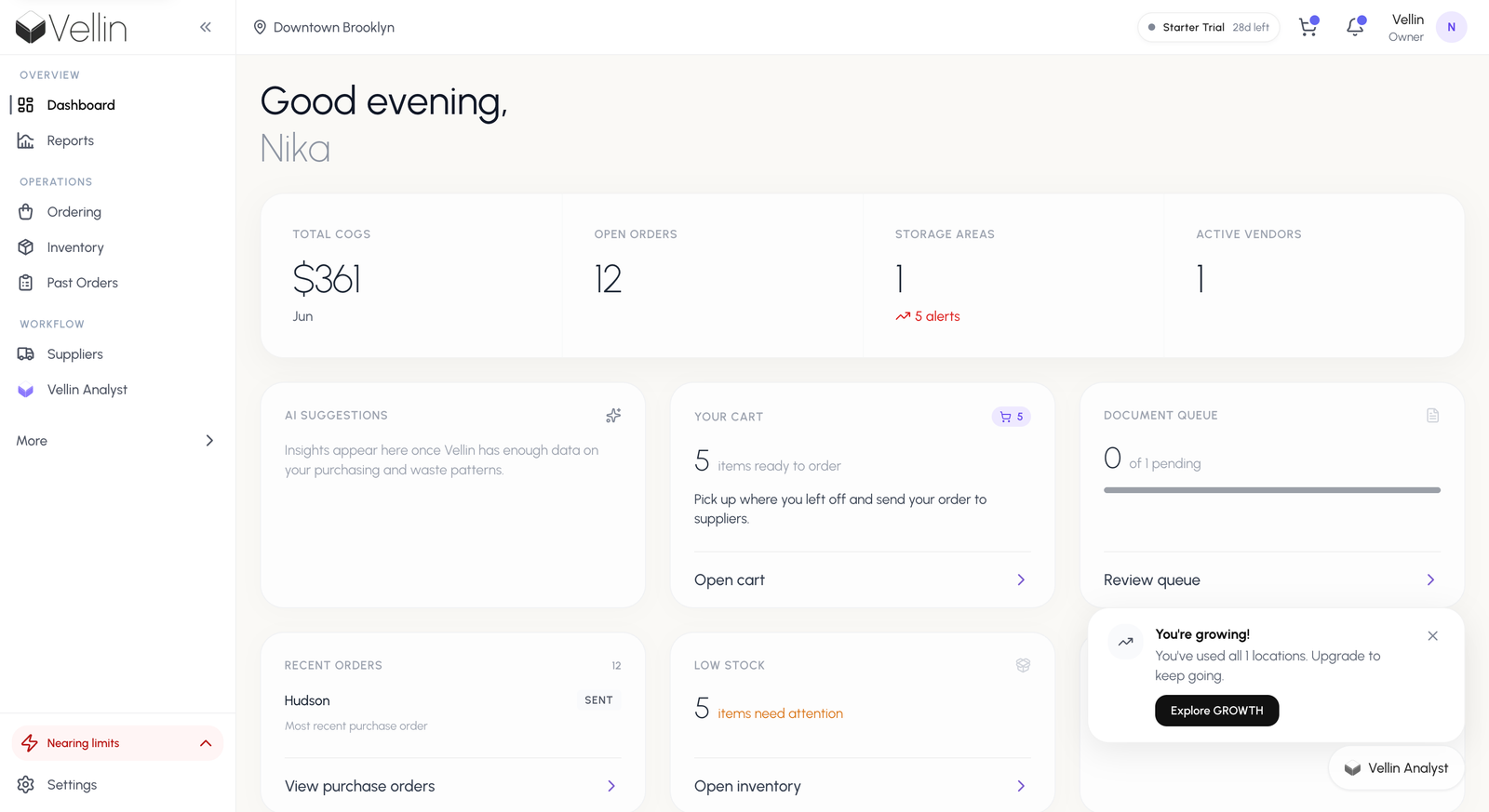 Vellin website